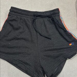 Aviator Nation Black Shorts with Colorful lightening bolt  Trim